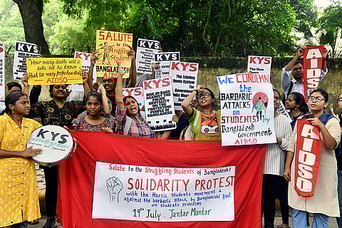 Student unions protest in Delhi